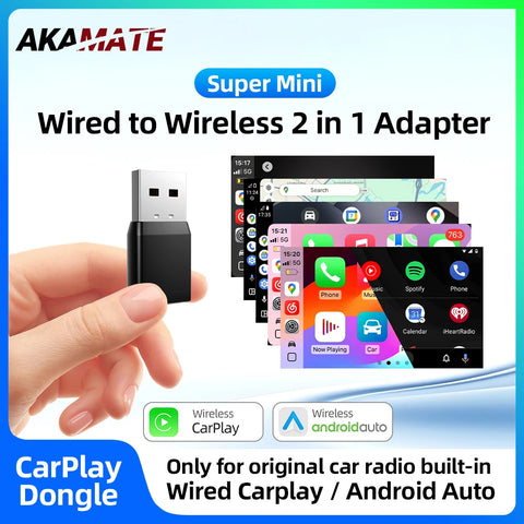 Mini Wireless CarPlay Dongle 2IN1 for VW Audi CarPlay Adapter AKAMATE