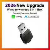 2-in-1 Wireless CarPlay and Android Auto Adapter Plug & Play CarPlay Adapter LEXXSON