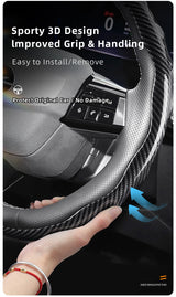 Opel Wave Steering Wheel Cover Carbon Fiber Texture Car Interior Accessory Hocasen