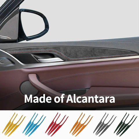 BMW X3 X4 Door Inner Handle Decorative Trim Frame Sticker 4Pcs Alcantara Car Interior Accessory NONE