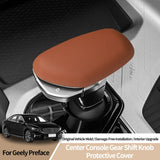 Original Leather Center Gear Shift Knob Cover Lever Shifter Boot Car Accessories For Geely Tugella/ Binyue / Preface / Borui