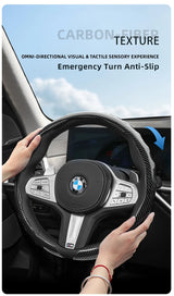 BMW Snap-On Carbon Fiber Sports Steering Wheel Cover Car Interior Accessory Hocasen