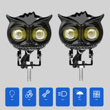 Motorcycle Car LED Headlight Owl Design Auxiliary Spotlight Off-Road Work Light Driving Fog Lamp For ATV Scooter UTV LED Head