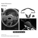 For Kia K3 Forte Cerato (2019-2021) Steering Wheel Cover + Gear Shift Boot Interior Tuning Accessory Set