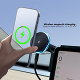 Blue Light Ring Magnetic Wireless Charger Compatible with MagSafe Phone Holder Screen Mount For Tesla Model Y wireless charge
