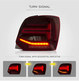 LED Tail Lights for Volkswagen Polo 2011-2017 Tail Light Assembly Vland