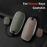 4 Button Aluminum Alloy Goatskin Car Key Case Cover for Nissan 4 Button Aluminum Alloy Car Key Case Cover OEM
