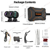 2K Dual Lens Motorcycle Dash Cam WiFi Waterproof for Moto