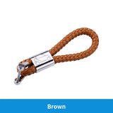 Premium PU Leather Braided Car Keychain Universal