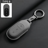 Leather Car Key Case Cover LEAPMOTOR B10 C01 C11 Original Color Remote Key Bag Shell Keychain Accessories