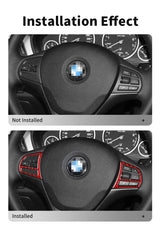 For BMW F30 F32 F34 (2013-2019) Car Steering Wheel Button Panel Trim Sticker Anti Scratch Carbon Fiber Interior Tuning Accessory