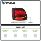 LED Tail Lights for Volkswagen Polo 2011-2017 Tail Light Assembly Vland