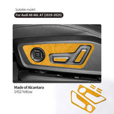 For Audi C8 A6 A7 S6 S7 (2019-2025) Made of Alcantara Seat Adjustment Buttons Panel Trim Sticker Car Interior Tuning Accessory