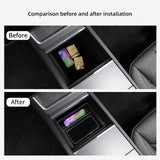 Smabee for Tesla Model Y Launch 2025 Juniper/Model 3 Highland Car Center Console Storage Box Tray Accessories Tidying Dashcam