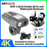4K Motorcycle Dash Cam GPS WiFi Waterproof Universal DVR Dashcam AKAMATE