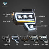 Projector Headlights Black for Ford F150 09-14 Car Interior Accessory Vland