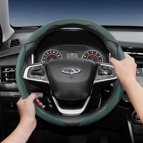 Breathable Holes Leather Steering Cover for Chery Car Interior Accessory Hocasen