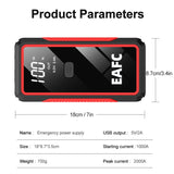 EAFC 12V Car Jump Starter Power Bank Portable Car Battery Booster Charger Starting Device Auto Emergency Start-up Lighting