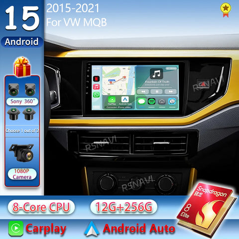 Android 15 QLED Multimedia Stereo for VW Polo VI Jetta MK7 Android Head Unit RSNAVI