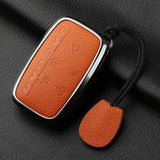 Aluminum Alloy Goatskin Car Key Case Cover for Jaguar JLR