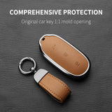 Metal and Leather Car Key Case Cover for Li Auto L7 L8 L9 Max Leading Ideal Li Auto 2023 2024 Car Interior Accessory OEM