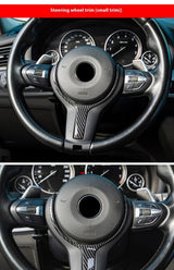 For BMW 1 2 3 4 Series X2 F20 F21 F32 F33 F12 F10 F11 F15 F16 F30 ABS Carbon Texture Car Interior Steering Wheel Cover Trim