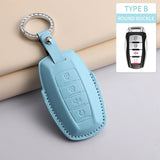 Leather car remote key case for 3 Great Wall models
