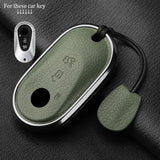 Metal and Leather Car Key Case Cover for Various Mercedes Benz Models