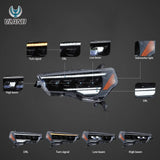 LED Projector Headlights Black for Toyota 4Runner 2014-2024 LED Headlight Vland