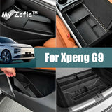 For Xpeng XiaoPeng G9 2023 2024 2025 Car Armrest Storage Box Center Console Organizer Container Storage Box ABS Pad Accessori