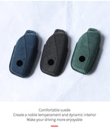 Suede Car Key Case for BMW For G38 G12 F49 i20 G07 G08 1 5 7 Series x1 x5 x7 ix XM i7 M760 Keychain Accessories Car Key Case