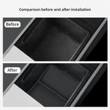 Lower Tray for Tesla Model Y Standard RWD 2025-2026 Car Armrest Storage Box Silicone Tidying Organizer Accessories Car Interi