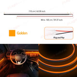 LED EL Wire Ambient Light Strip Universal Car Interior LED Ambient Light MAGIC COLORM 1pc LED Golden