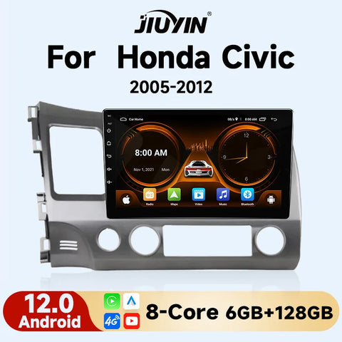 Android 12 Multimedia Head Unit for Honda Civic 2005–2012 Android Head Unit OEM