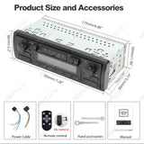 Retro Style 1Din MP3 Radio Bluetooth 5.1 EQ Fast Charge Car Interior Accessory AKAMATE