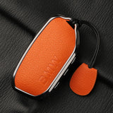 Aluminum Alloy Goatskin Car Key Case Cover for BMW G38 G12 F49 i20 G07 G08 1 5 7 Series x1 x5 x7 ix XM i7 M760 Keychain