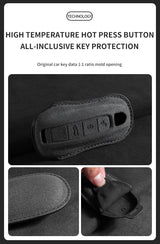 Suede Car Key Case Cover for Porsche Cars