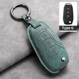 Car Key Cover For Ford Puma Grand C Max Focus Mondeo Kuga Fiesta Ecosport Transit Kuga Leather Car Key Case Cover