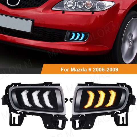 DRL LED Fog Lamp Turn Signal Light for Mazda 6 2005-2009 LED Ambient Light MAGIC COLORM