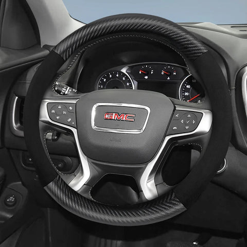 Suede Matte Carbon Fiber Steering Cover for GMC Sierra Car Interior Accessory Hocasen