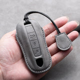 Car Key Case Cover Shell For Porsche Panamera Spyder Carrera Macan Cayman Cayenne 911 970 981 991 Leather Car Keychain Car Ke