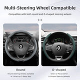 Renault Non-Slip D-Shaped Leather Steering Cover Car Interior Accessory Hocasen