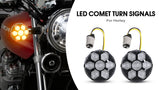 Black 5.75Inch Motorcycle Projector Led Headlight 5.75" H4 Headlamp With DRL For Harley Bike For Sportsters XL XG XR VRSCD Dy