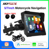 5/7in Waterproof Motorcycle CarPlay GPS Monitor AKAMATE Android Head Unit AKAMATE