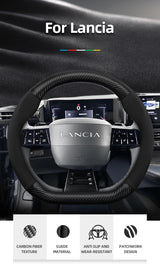 Lancia Ypsilon Suede Carbon Fiber Steering Wheel Car Interior Accessory Hocasen