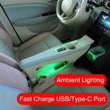 For Leapmotor T03 20-25 Central Console Armrest Box Leather Storage Box Wireless Charging Handrest Organizer with Cup holder