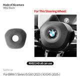 Top Suede For BMW 5er l5 G60 (2023-) X3 G45 (2025-) Steering Wheel Panel Cover Boot Car Premium Interior Accessories Style B
