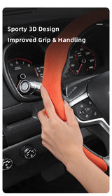 Premium Suede Steering Wheel Cover for GMC Sierra Yukon