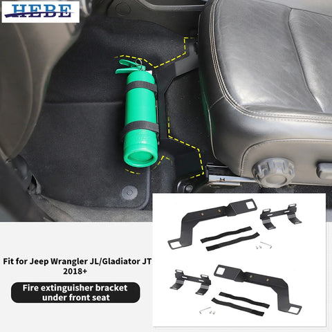 Under Seat Fire Extinguisher Mount for Jeep JL JT 18-25 Car Interior Accessory HEBE