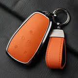 Aluminum Alloy Goatskin Car Key Case Cover For Changan Eado Unit CS35plus CS55plus CS75plus Car Key Protection Shell Accessories
